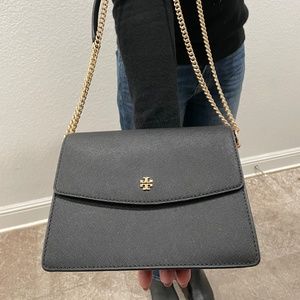 Tory Burch black Emerson Envelope bag